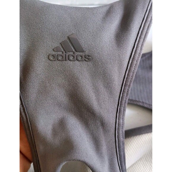 Adidas Tight Top Sports Bra Size XL D-DD Gray Racerback Sporty Workout - Picture 6 of 6